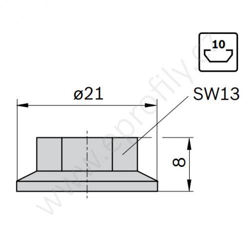 Matice s nákružkem, ESD, 3842345081, M8, (1ks)