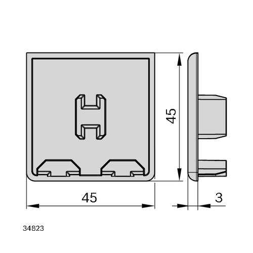 Upevňovací krytka EcoSafe - SET, ESD, 3842564817, 45x45, Balení (10ks)