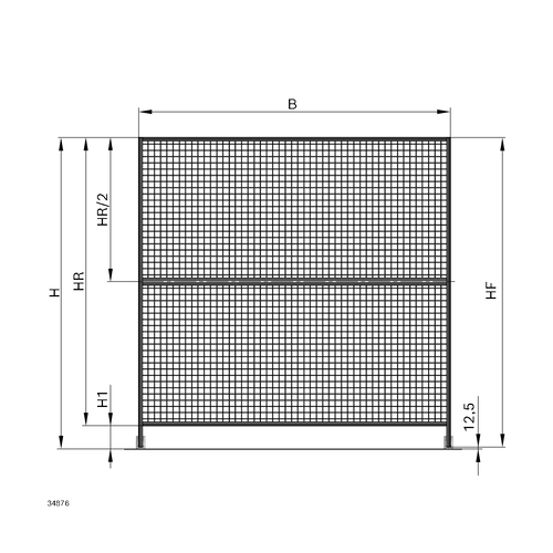 Ochranný rám DF, horizontálně rozdělený - pozinkovaný 3842567910, 1850x2000, (1ks)