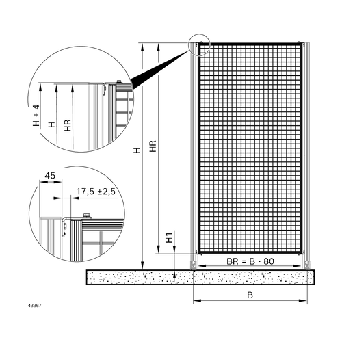 Ochranný rám HF - pozinkovaný 3842567946, 1850x750, (1ks)